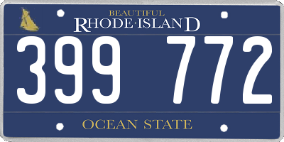 RI license plate 399772