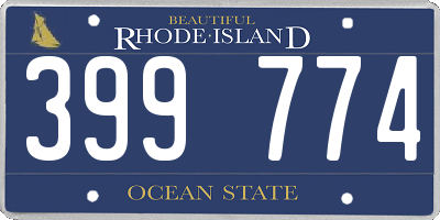 RI license plate 399774