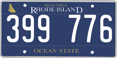 RI license plate 399776