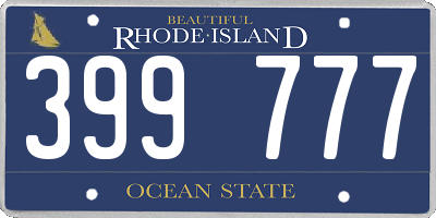 RI license plate 399777