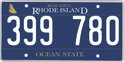 RI license plate 399780