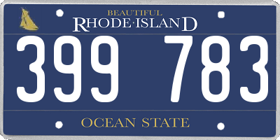 RI license plate 399783