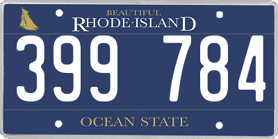 RI license plate 399784