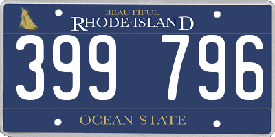RI license plate 399796
