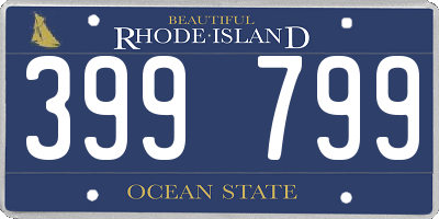 RI license plate 399799