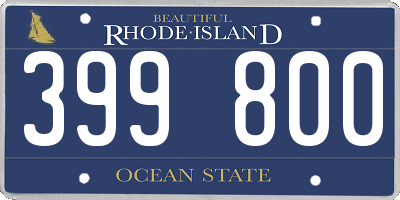 RI license plate 399800