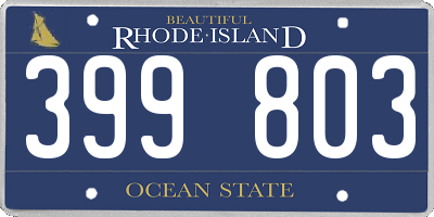 RI license plate 399803