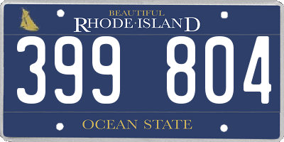RI license plate 399804