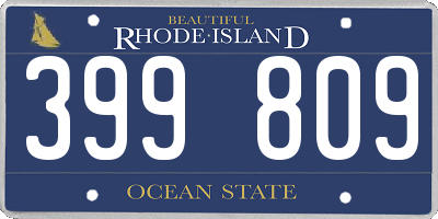RI license plate 399809