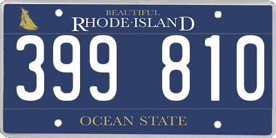 RI license plate 399810
