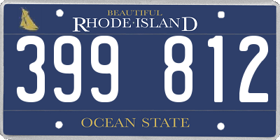 RI license plate 399812