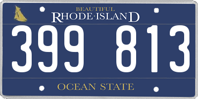 RI license plate 399813