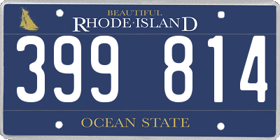 RI license plate 399814