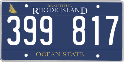 RI license plate 399817
