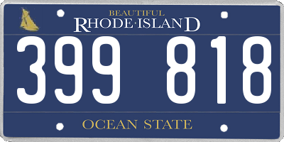 RI license plate 399818