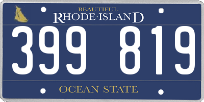 RI license plate 399819