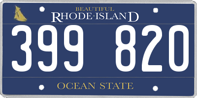 RI license plate 399820