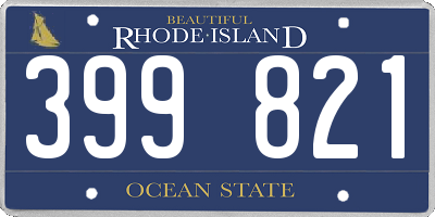 RI license plate 399821