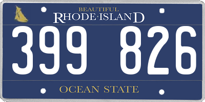 RI license plate 399826