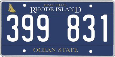 RI license plate 399831