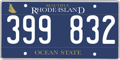 RI license plate 399832