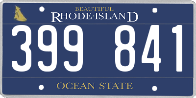 RI license plate 399841