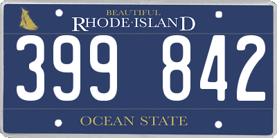 RI license plate 399842