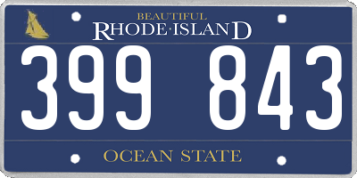 RI license plate 399843