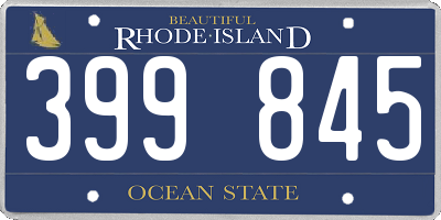 RI license plate 399845