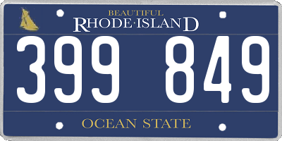 RI license plate 399849