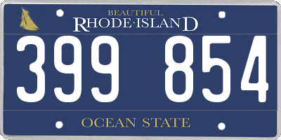 RI license plate 399854