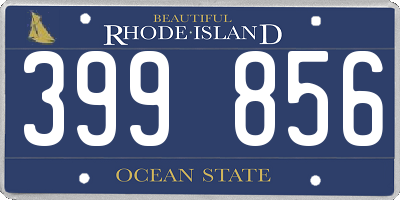 RI license plate 399856