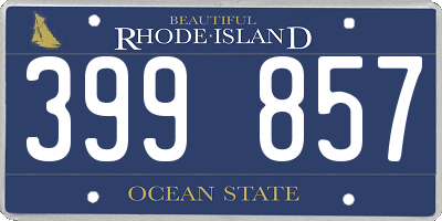 RI license plate 399857