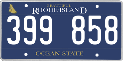 RI license plate 399858