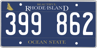 RI license plate 399862
