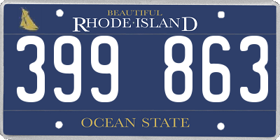 RI license plate 399863