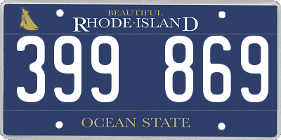 RI license plate 399869