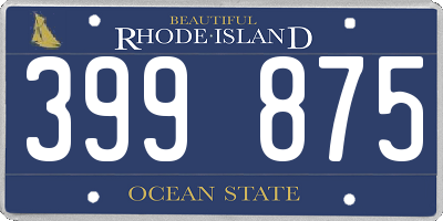 RI license plate 399875