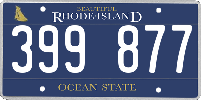 RI license plate 399877