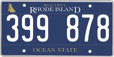 RI license plate 399878