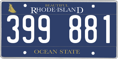 RI license plate 399881