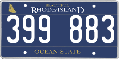 RI license plate 399883
