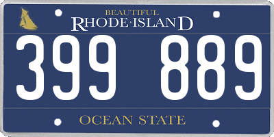 RI license plate 399889
