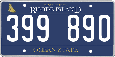 RI license plate 399890