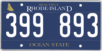 RI license plate 399893
