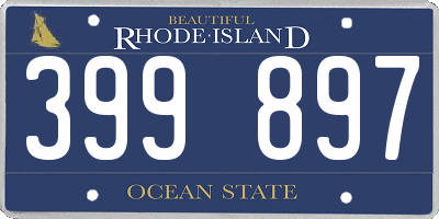 RI license plate 399897