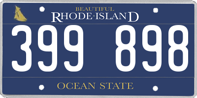 RI license plate 399898