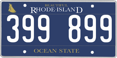 RI license plate 399899