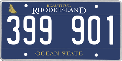 RI license plate 399901