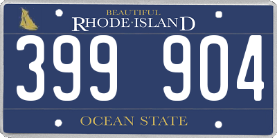 RI license plate 399904
